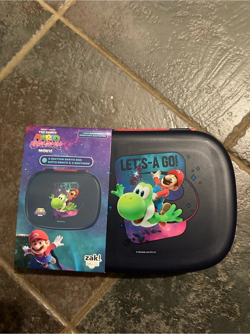 The Super Mario Galaxy Movie Black 3-Section Bento Box by Zak! Designs